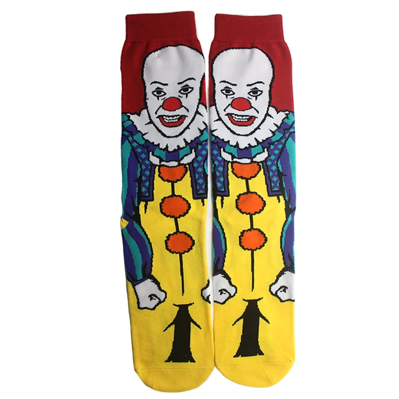 SP821 1 Pair Funny Cartoon Anime Socks Novelty Men Socks Women Breathable Horror Movies Cotton Happy Sock Gifts for Men