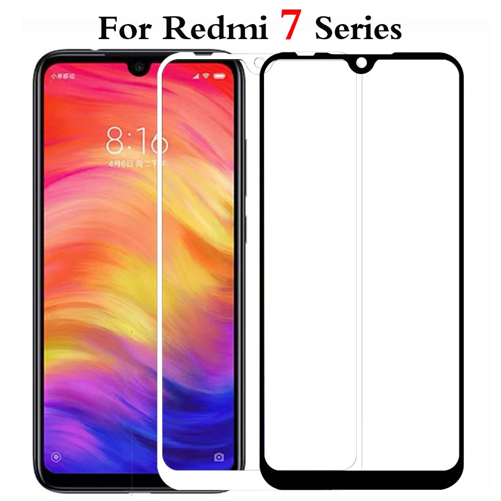 Полностью проклеенное закаленное стекло для xiaomi redmi 7 a 7a note proScreen протектор