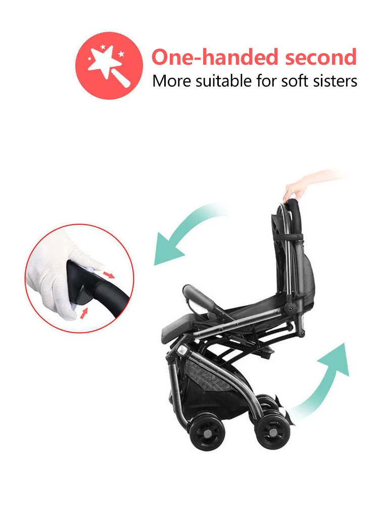 Детская коляска Ультра Легкая Складная может сидеть Лежащая детская портативная