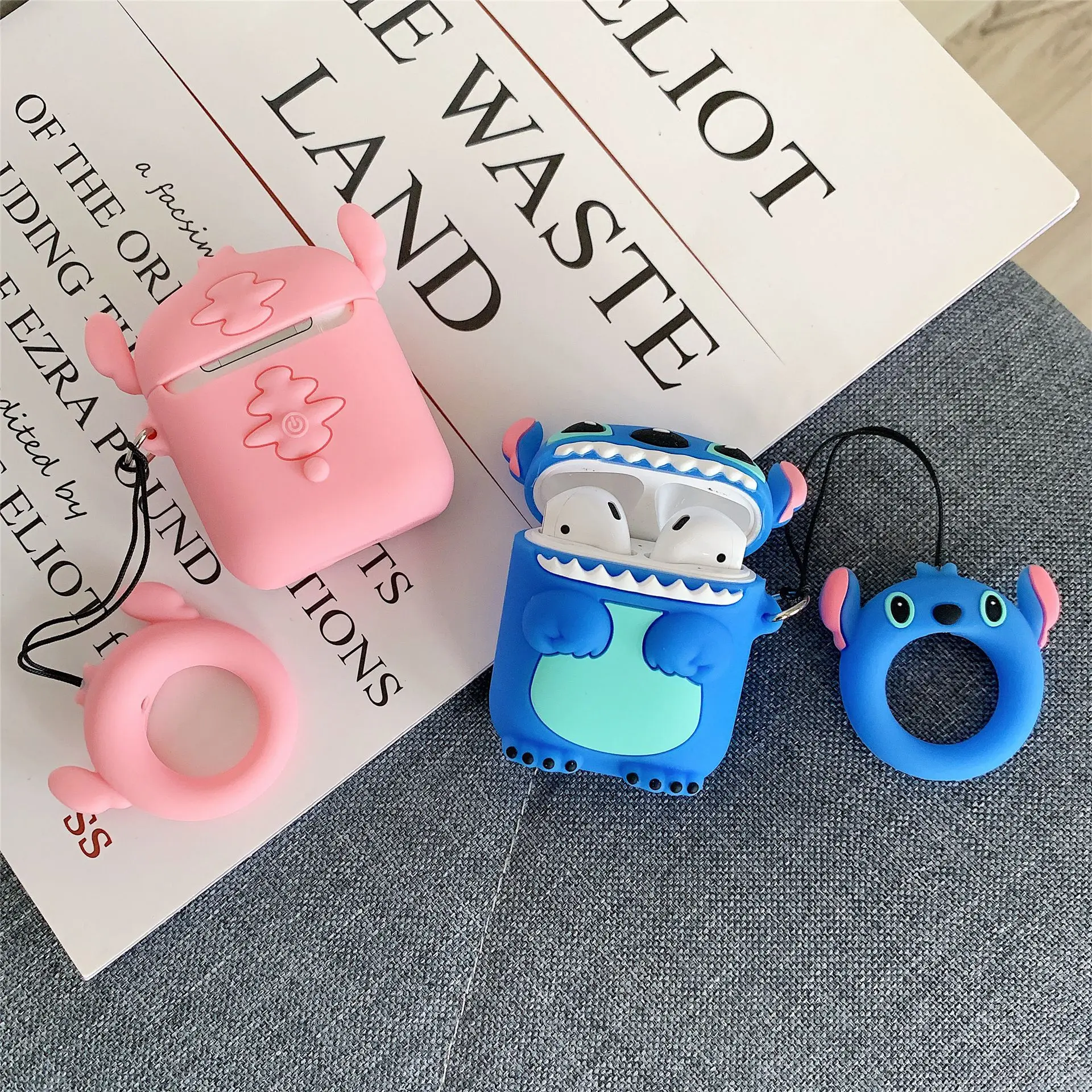 Милый 3D мультяшных персонажей Ститч Минни Дамбо для airpod чехол Беспроводной Bluetooth наушники мягкий силиконовый Майк Салли чехол coque