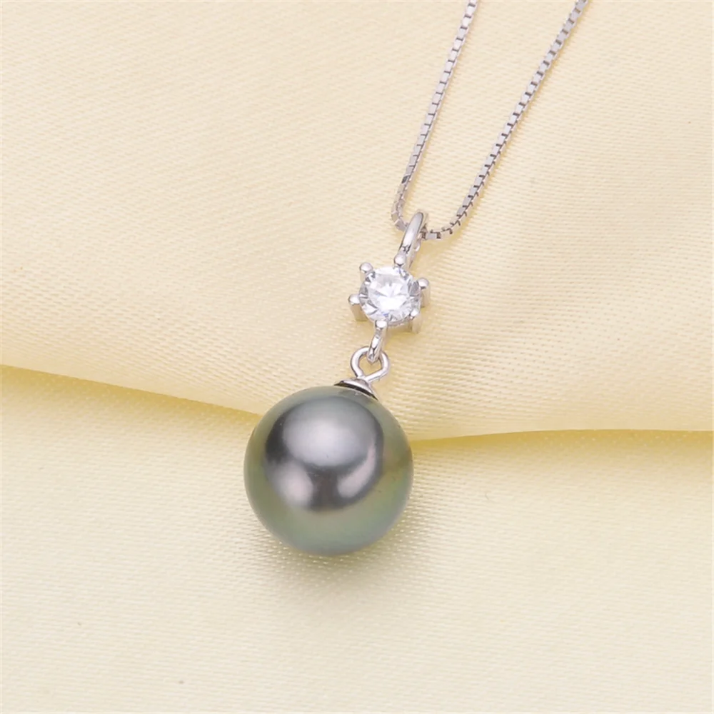 

1PCS Pearl Tray End Cap S925 Sterling Silver Bead Caps Clasps Clip Fitting Round Beads Pendants DIY Necklace Findings