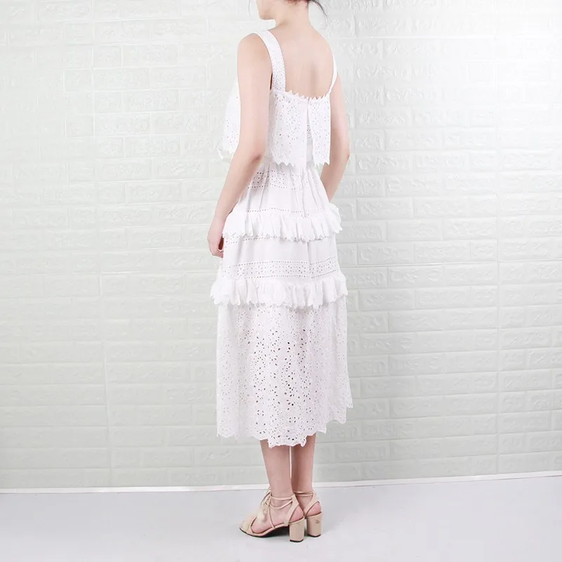 Женское платье с открытыми плечами CHICEVER повседневное кружевное лоскутное миди