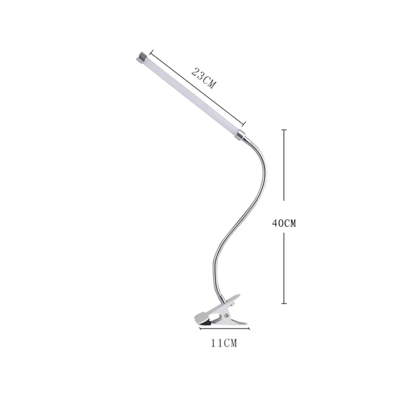 

LED Reading Light USB Clip on Flexible Desk Lamp Dimmable Bedside Table Light Desktop Light