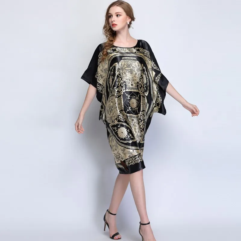 

Summer Women Nightgown Print Sleepwear Night Bath Dress Gown Satin Sleep Shirt Sexy Nightshirt Home Clothes Intimate Lingerie