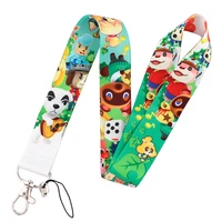pf1057 cute animals lanyard for keychain id card cover pass student mobile phone usb badge holder key ring accessories