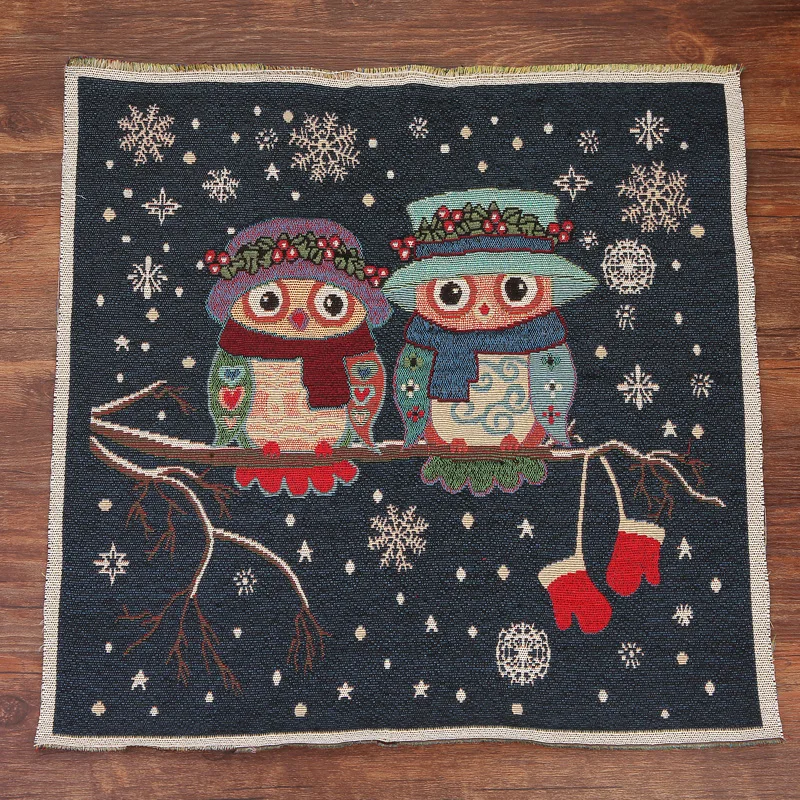 

Cotton Linen Jacquard Fabric Persian Style Owl Pattern Positioning Hanging Cloth Pillow Cushion Thick Fabric DIY Sewing Handmade
