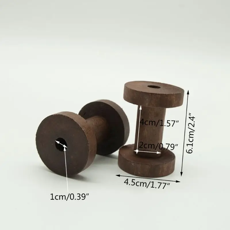 

3pcs Empty Wooden Bobbins Spools Thread Sewing Machine Crafts Wire Needlework for Sewing Twine