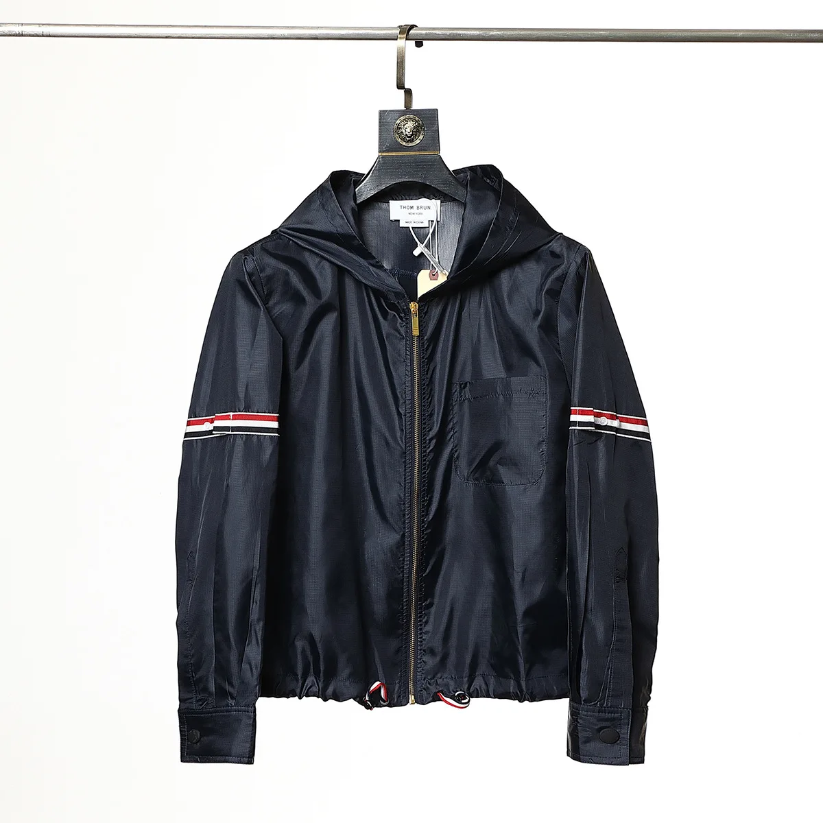 

TB THOM Brand Jacket Sun-Protective Clothing Running Outerwear Skin Coat Solid Striped High Quality Women Training Wear