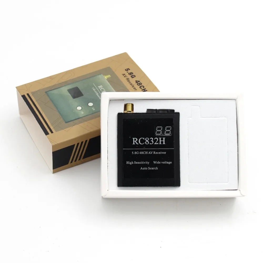 Receptor de v&iacute;deo RC832H, 5,8G, 48 canales, VRX, 12V, b&uacute;squeda autom&aacute;tica de canales para TS832, TS5823, TS5828, RC, avi&oacute;n, helic&oacute;ptero, FPV, carreras-4