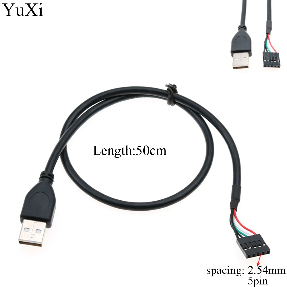 

YuXi USB 2,0 Type A штекер 5-контактный 5-жильный адаптер для передачи данных расстояние между кабелями 2,54 мм