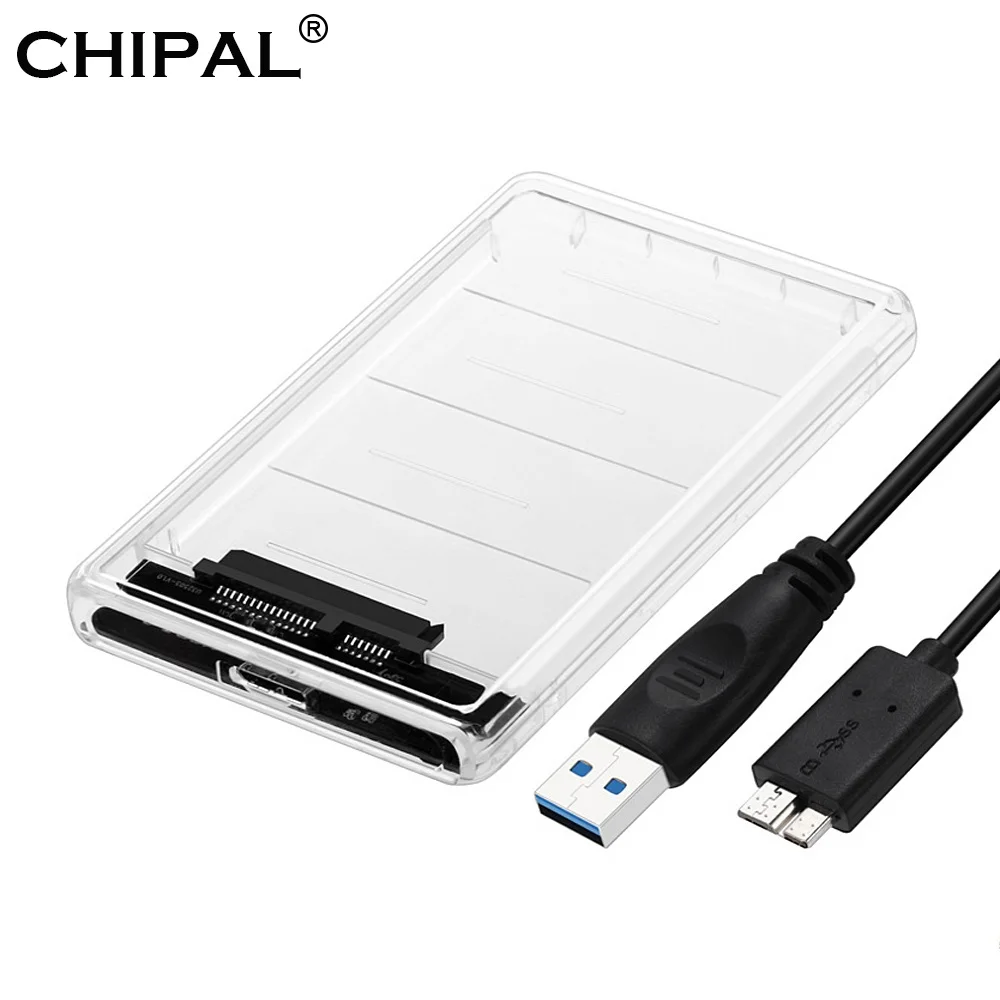 CHIPAL прозрачный 2,5 дюймовый HDD SSD чехол Sata для USB 3,0 адаптер бесплатно 5 Гбит/с Корпус жесткого диска Поддержка 2 ТБ UASP протокол