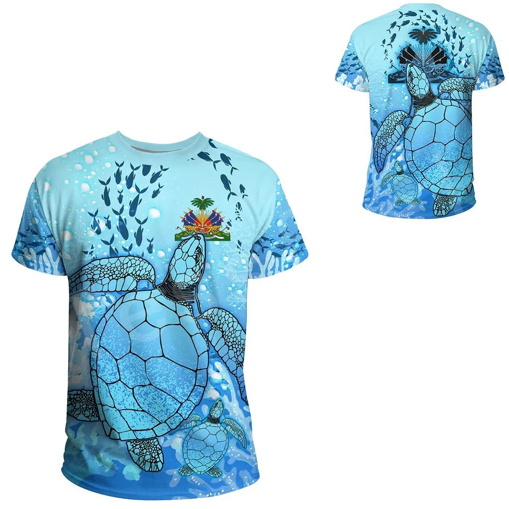 

Tessffel Country Emblem Flag Caribbean Sea Haiti Island Retro Streetwear 3Dprint Funny Casual Short Sleeve T-Shirts Men/Women A1