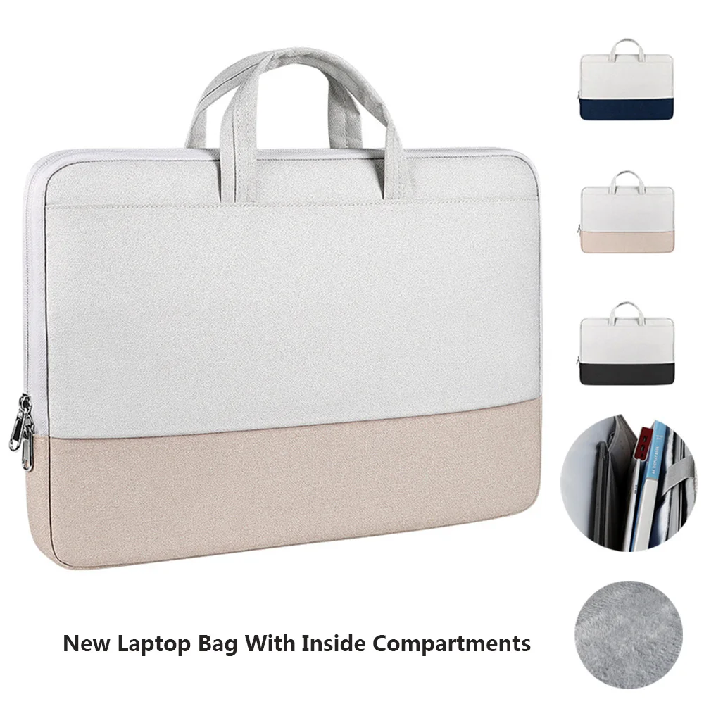 

New Waterproof Handbag With Inside Compartment Laptop Bag 13.3 14 15.6 Inch Case Sleeve For Macbook M1 for-Xiaomi Briefcase