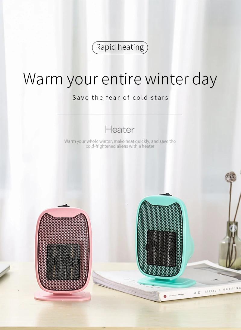 

Electric Home Heater Handy Mini Air Heater Fan Desktop Heating Stove Radiator Warmer Machine Infrared Heater for Winter Room