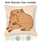 Обнимающая подушка, наволочка из хлопка и льна, капибара, капибара, животное, грызун, охлаждение, расслабление, милая