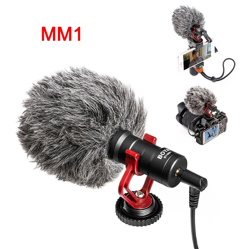 BOYA BY-MM1 Compact On-camera видео микрофон Youtube Vlogging Запись микрофон для iPhone Nikon Canon DSLR Smooth Q стабилизатор Feiyu