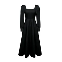 black gothic style dress autumn streetwear women elegant goth vintage dress punk cute long sleeve hepburn black midi dress 2022