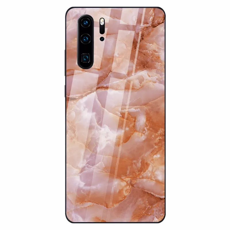 06 Цветной мраморный чехол для телефона huawei P30 P20 Lite Shookproof закаленное стекло чехол для mate 20 Lite Honor 9 10 Lite 8X MAX Nova 3 - Цвет: 06