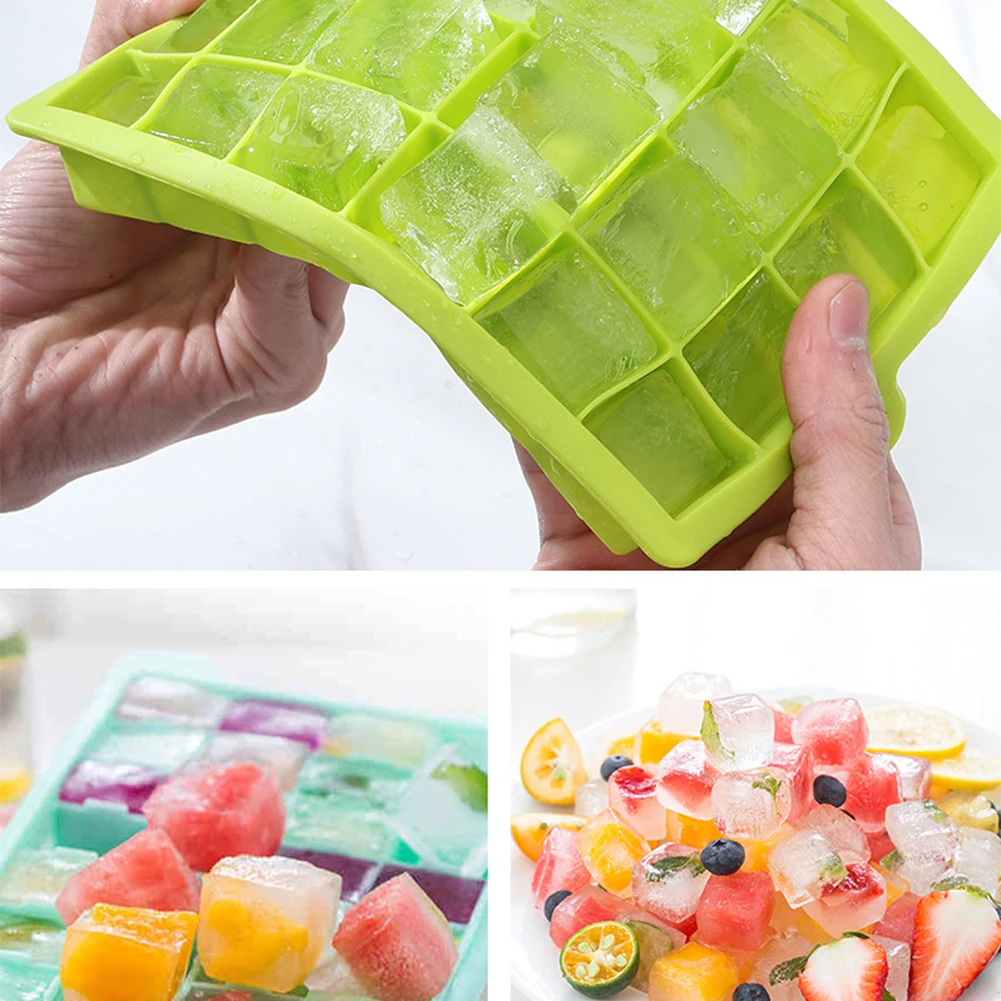24 силиконовые подносы для кубиков льда с крышкой форма из пищевого силикона
