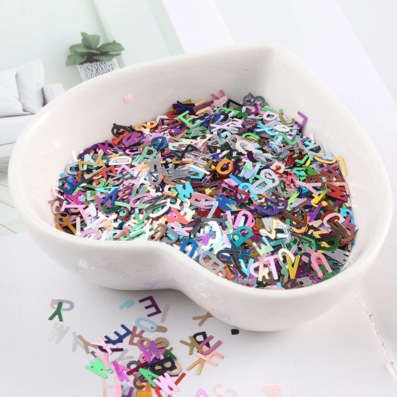 

diy Alphabet English Letters Mixed Chunky Glitter Resin Letters Sequins 10g Per