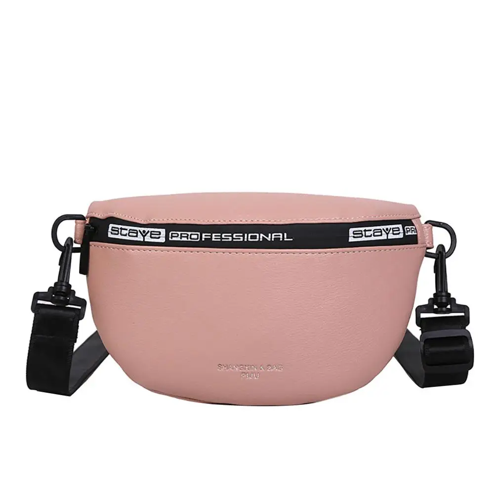 Pink Новые поясные сумки женские с буквенным принтом поясные сумки для женщин из искусственной кожи банановые сумки женские Телефон поясная сумка - Color: Pink