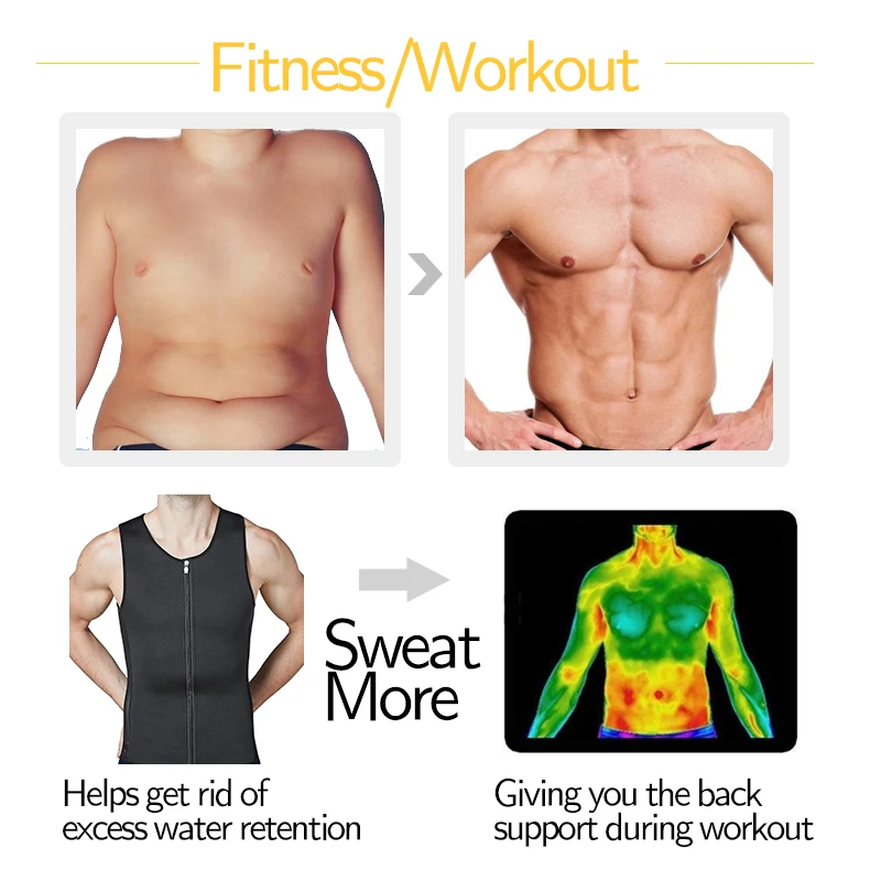 Мужская компрессионная майка для похудения похудения|Беговые жилеты| |