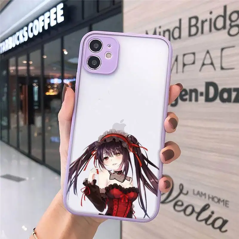 

Tokisaki Kurumi Phone Case Matte Transparent for iPhone 7 8 11 12 s mini pro X XS XR MAX Plus cover funda