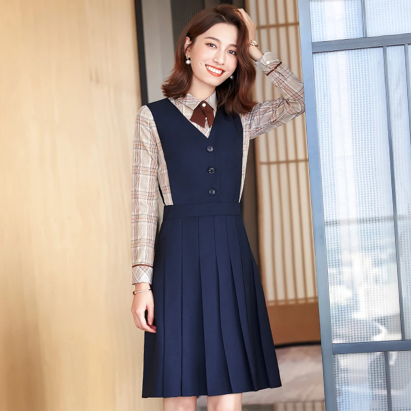 Lenshin Для женщин плиссированное платье без рукавов с v-образным вырезом и серый