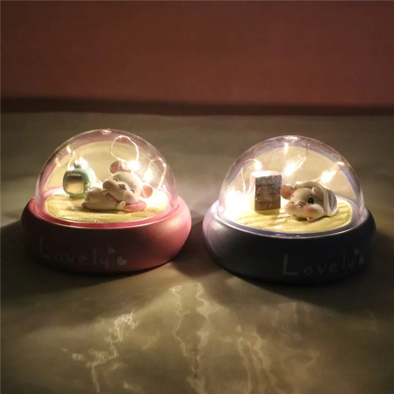 

Cartoon Mouse Night Light Home Decor Female Dormitory Star Bedside Lamp Children Girl Bedroom Room Desktop Decoration Ornaments