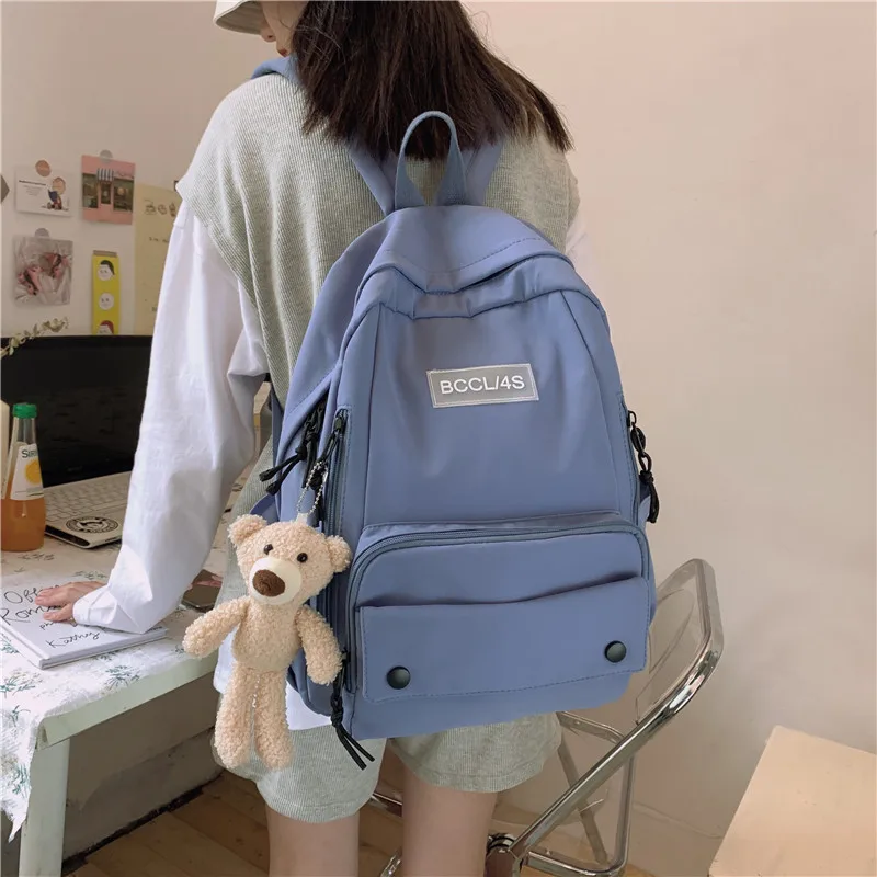 

Рюкзак в стиле Харадзюку для девочек, милая модная дамская сумка для книг, водонепроницаемый нейлоновый ранец для студентов, женская школьн...