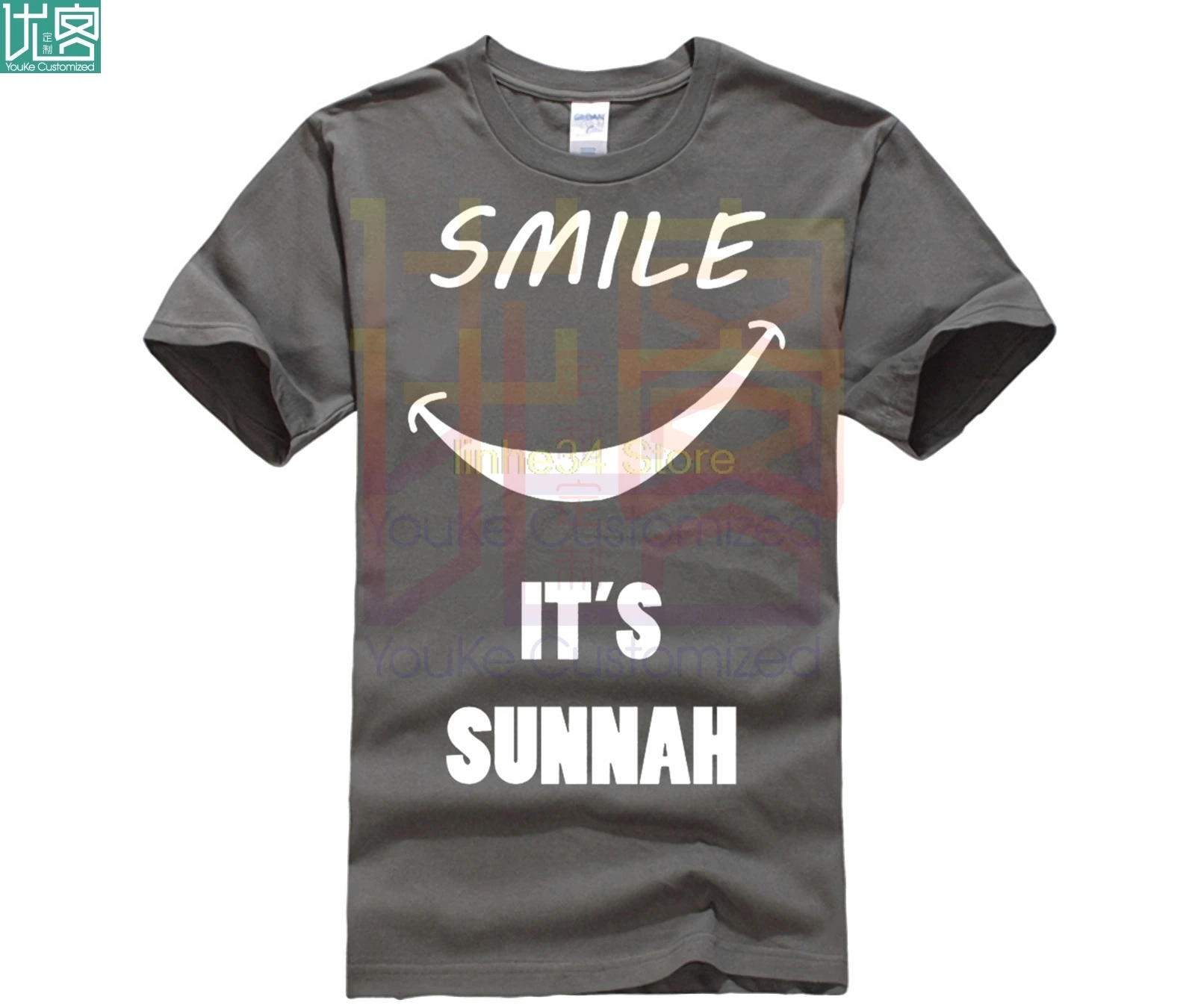 Young Fashion Funny T Shirts Cotton Men Clothing Islamic Novelty Gift T-Shirt SMILE Design Hot Sale Top Tees | Мужская одежда