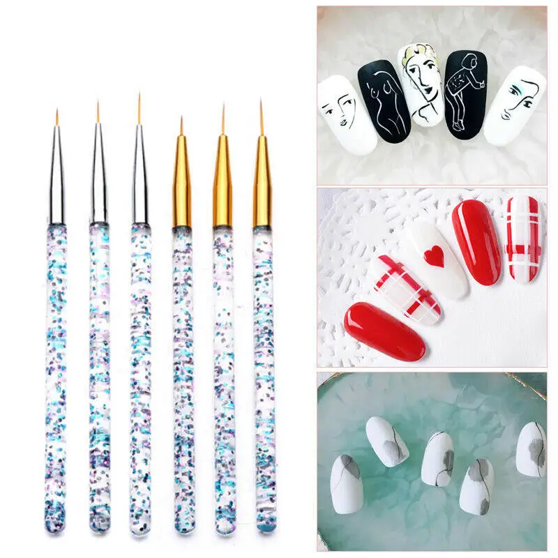 3 шт. 7/9/11/16 мм кисть для дизайна ногтей ручка рисования лайнер УФ гель сделай сам