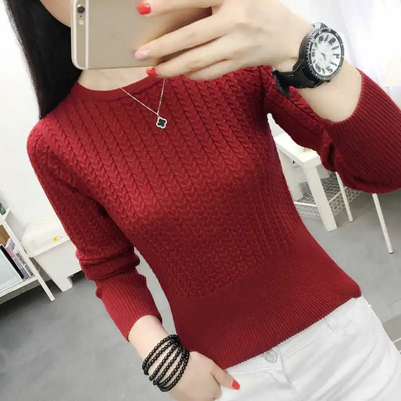 

Backing shirt women's autumn and winter sweater year new foreign style slim long sleeve sweater short interior jacket women