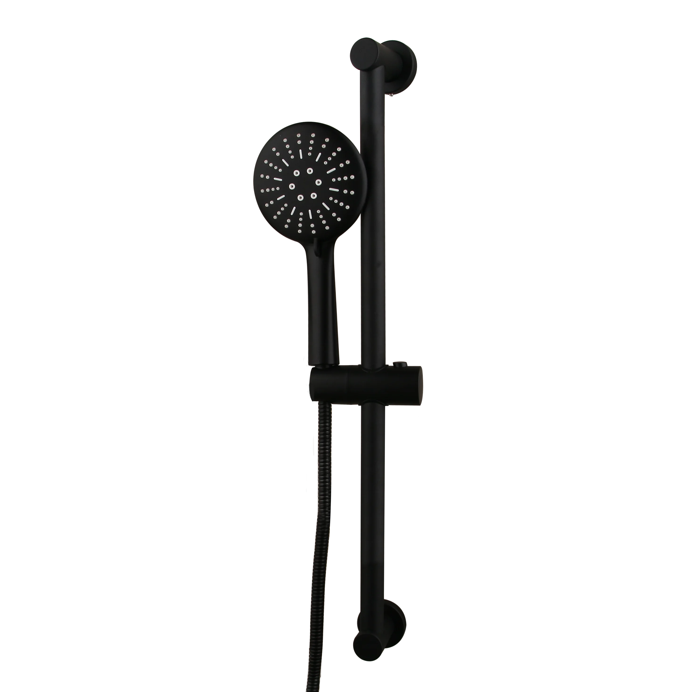 

Black Stainless Steel Adjustable Shower Slide Bar Hand Hold Shower Rail Slide Bar Set With SUS304 Shower & Hose