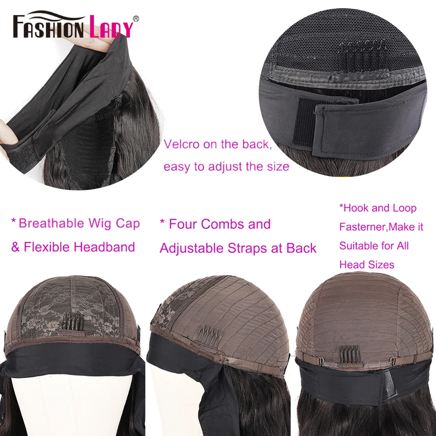 

Fashion Lady BodyWave Headband Wig Human Hair Wigs With Headband Scarf Brazilian Body Wave Wigs Long Wigs For Black Women