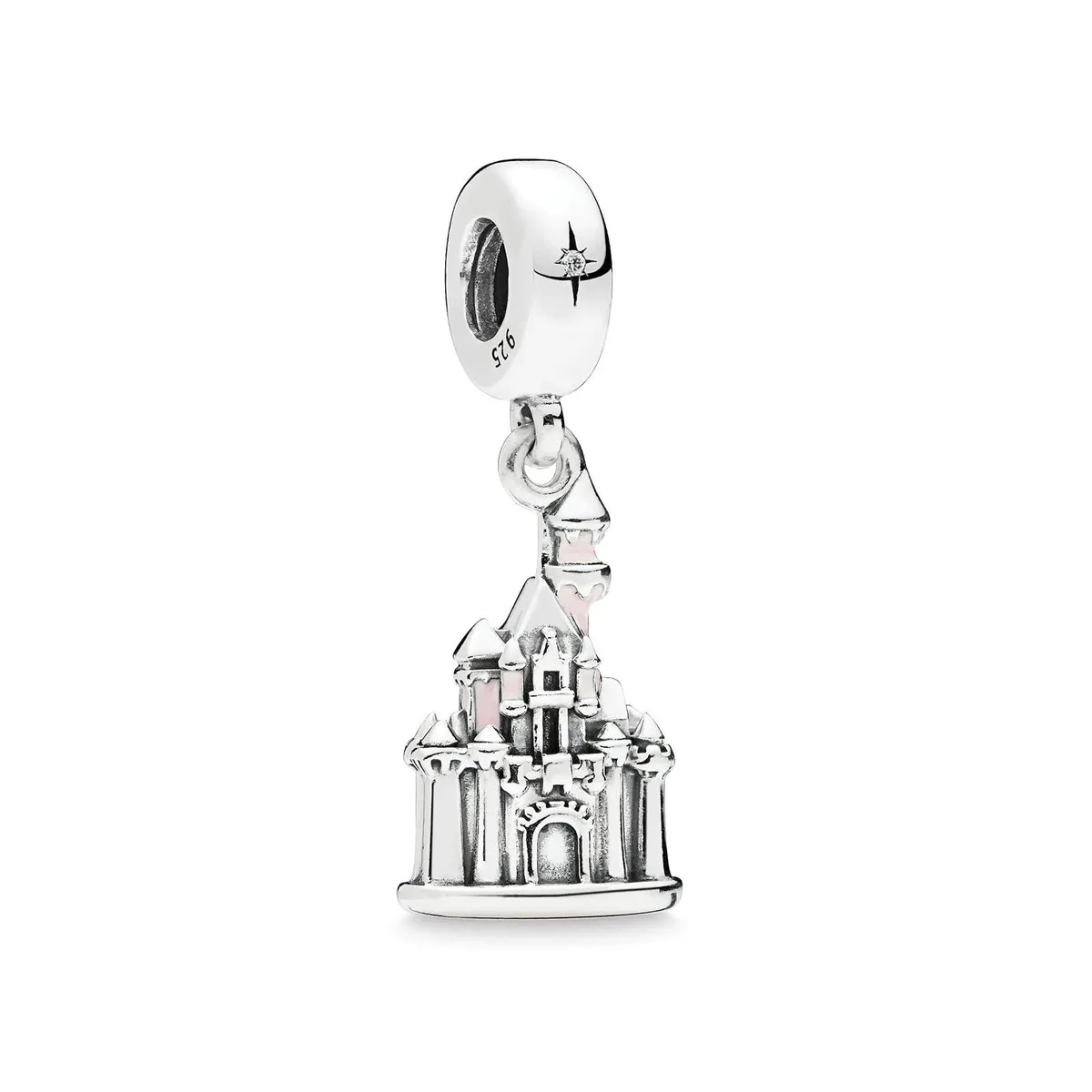  925 Sterling Silver Beads Charm Pink Castle Enamel Pendent Fit Pandora Original Bracelets &amp Necklaces Women Jewelry | Украшения и
