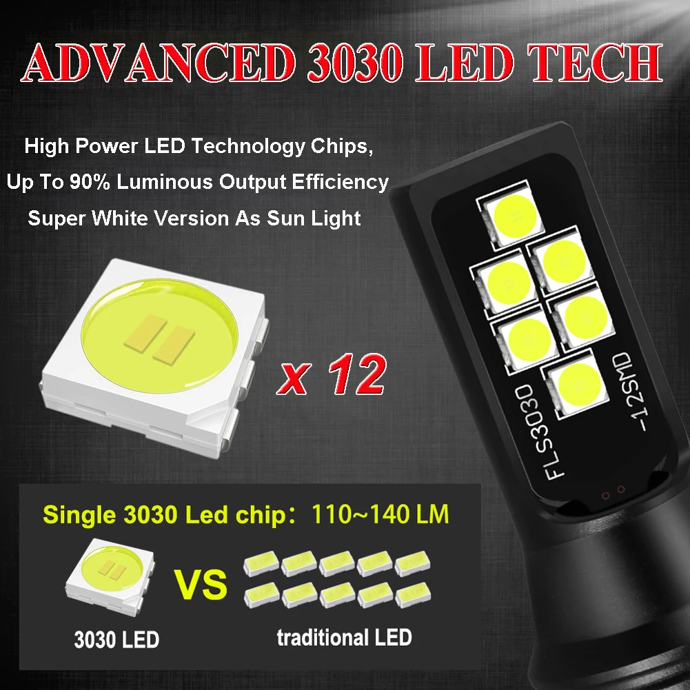 

Canbus H8 H11 LED Car Fog Light Lamp 6000K White Error Free Auto Bulbs 12V