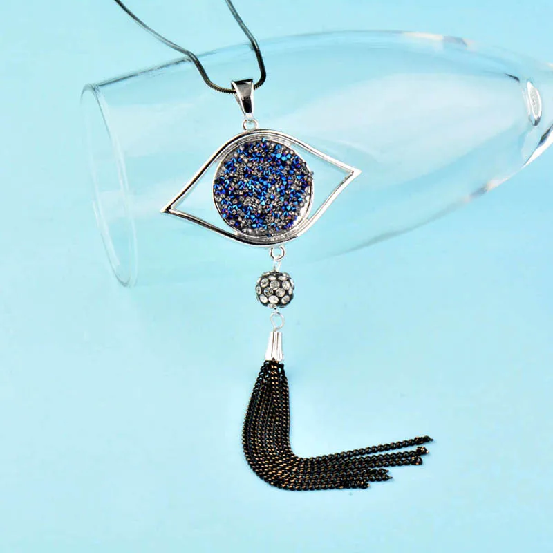 SINLEERY ослепительное ожерелье с подвеской в виде большого глаза серебряного цвета