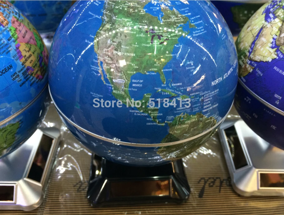 

Dia 14cm Birthday Present Solar Globes Rotating Globe Energy-saving Rotation Furnishing Articles Educational Unisex Round 2021