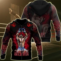 believer muaythai kickboxing 3d printed unisex sweatshirt zipper hoodies women for men pullover streetwear cosplay costumes