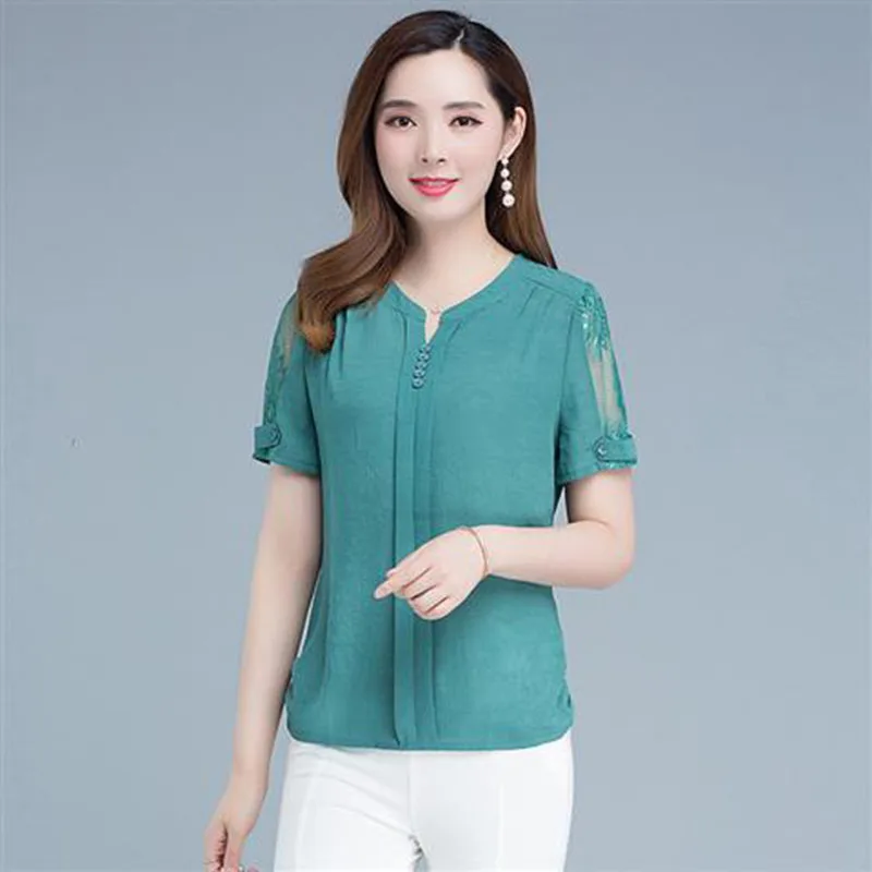 Женская обувь Сезон весна лето Стиль шифон женские блузки рубашки свободного