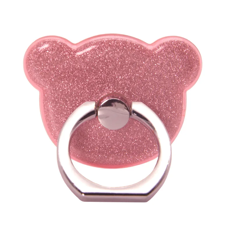 

Cute Bear Finger Ring Mobile Phone Stand Holder For iPhone XS Huawei Samsung cell Smart Round Phone Ring holder Car Mount Stand