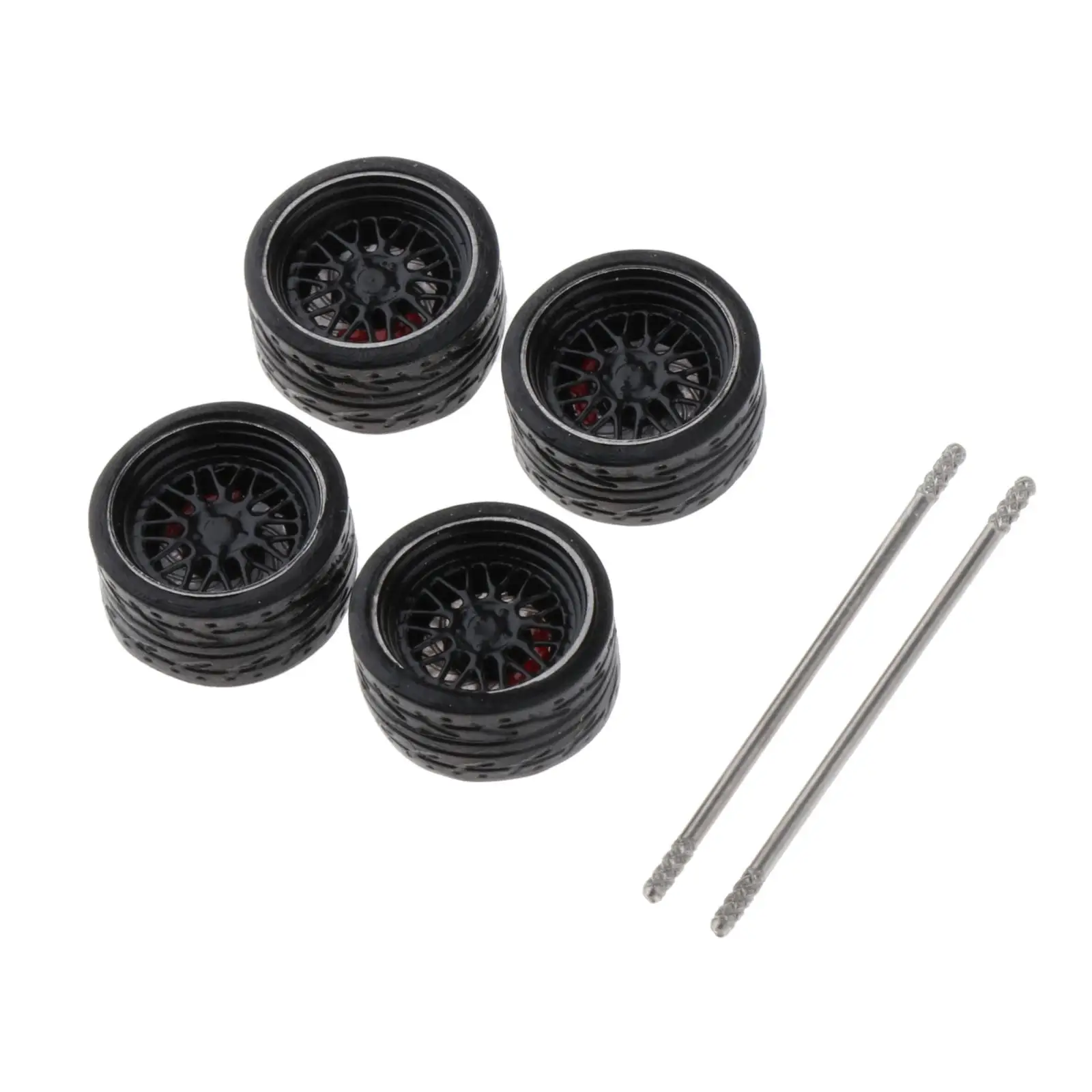

Pack of 4 Diecast 1:64 Vehicles Tires Toy General DIY Replace Rubber Tire for