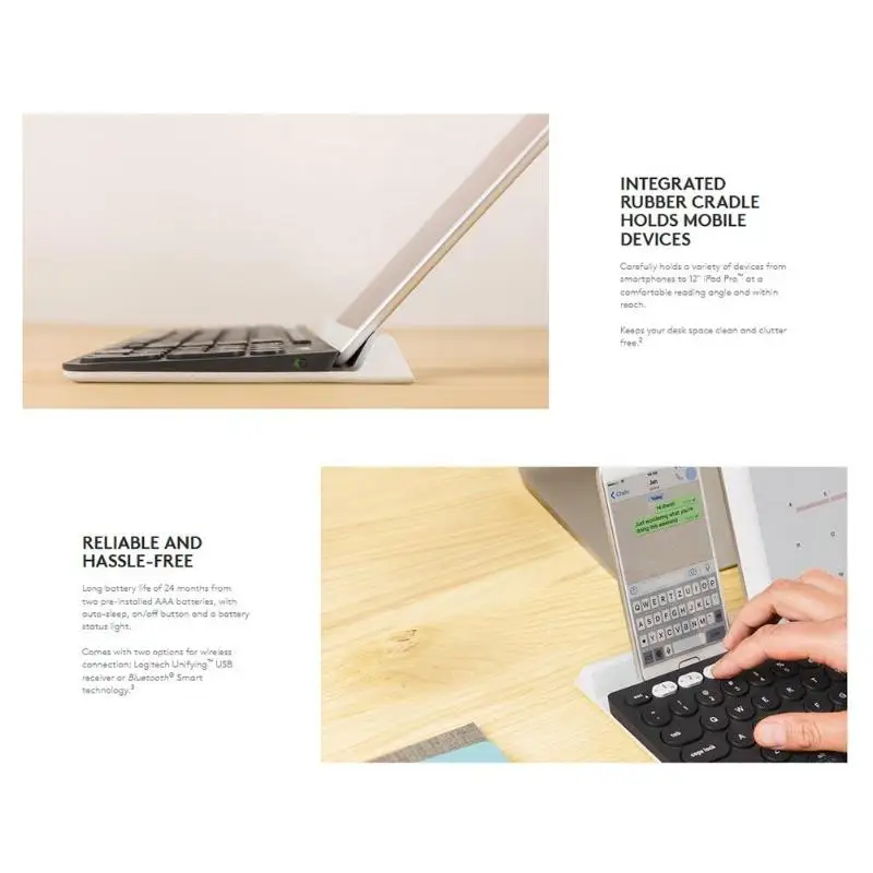 Logitech K780 многофункциональная беспроводная клавиатура для ПК компьютера телефона