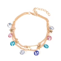 modern simple multi layer star anklets set for women vintage handmade anklet bracelet on leg beach party ocean jewelry 2019