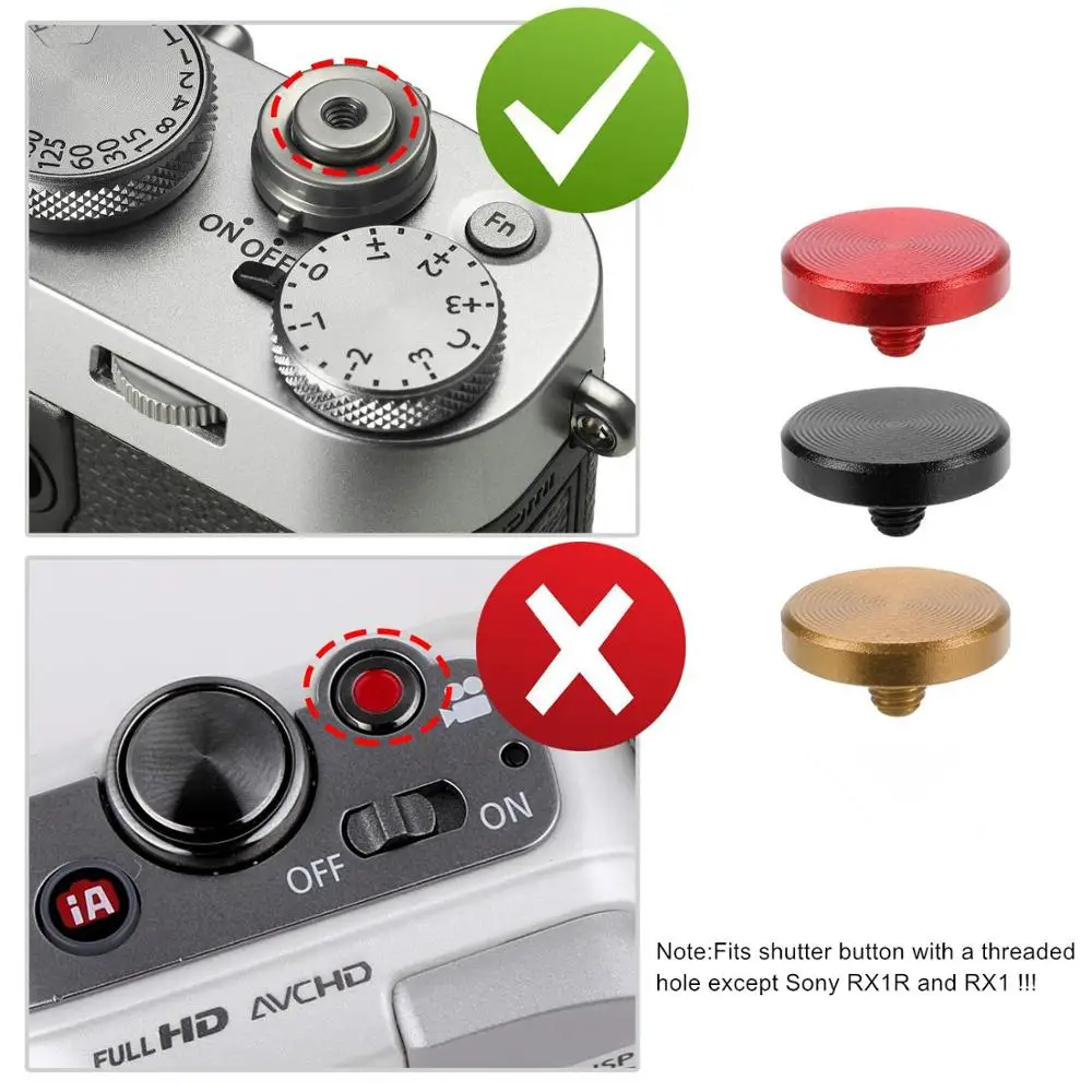 Convex Surface Metal Soft Camera Shutter Release Button for Fujifilm XT10/XT20/XT30/XT3/XT2/X30/X20/X-PRO2/X100F/X100 /XE3/X-E2S