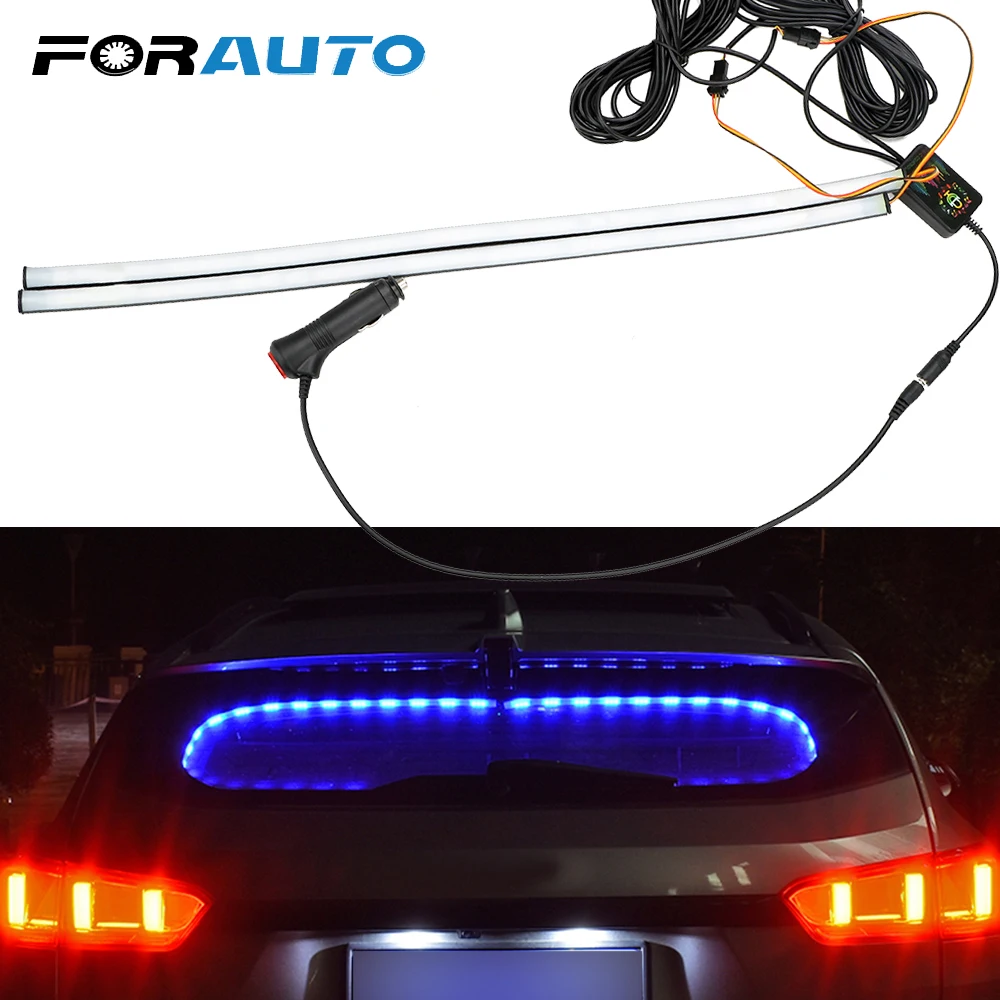 FORAUTO 2 шт./компл. заднее стекло автомобиля декоративный свет звук музыка управление Авто атмосферные лампы автомобиля RGB Светодиодные полосы света автомобиль-Стайлинг