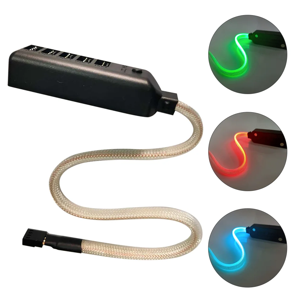 

Cooling Fan Hub Splitter Colorful Lighting Extension Cable Cooling Fan Hub
