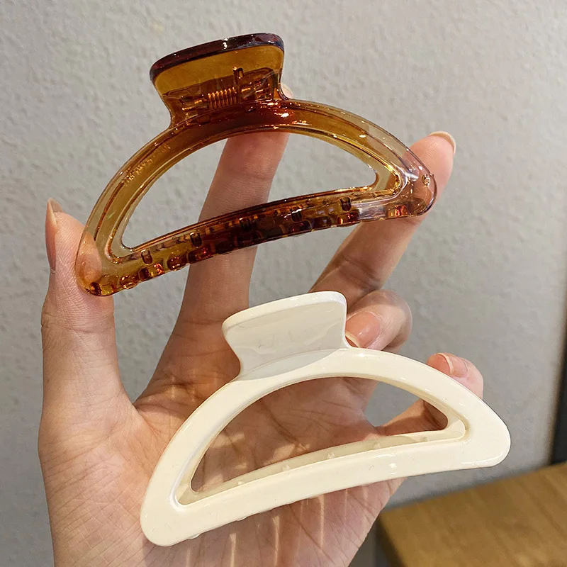 Заколка для волос женская элегантная прозрачная с геометрическим узором |