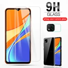 Чехол 3 в 1 + закаленное стекло для камеры для Xiaomi redmi 9C, Защита экрана для Xiaomi xiomi redmi 9A 9C NFC, полное покрытие
